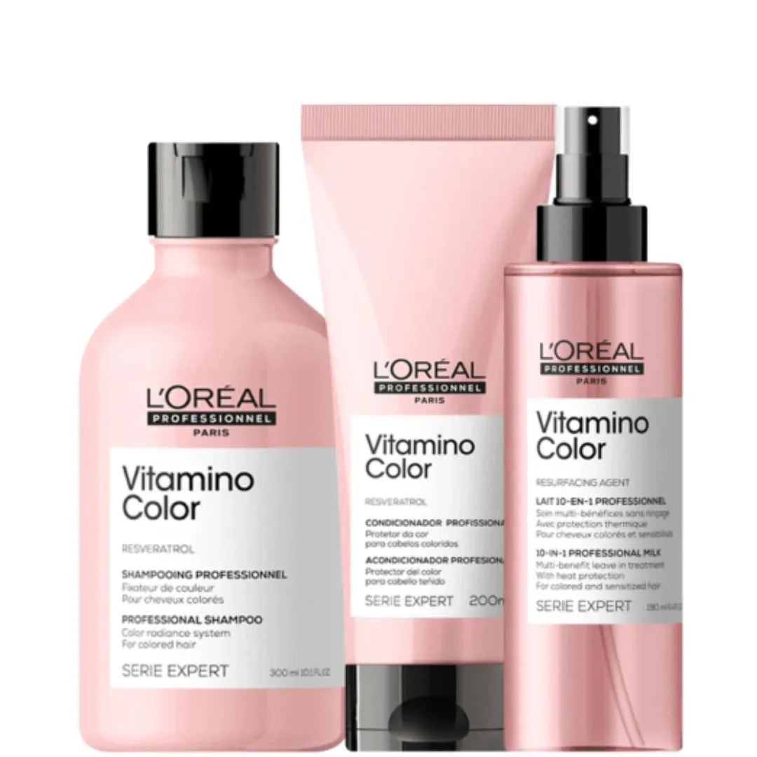 KIT L’ORéAL PROFESSIONNEL SERIE EXPERT VITAMINO COLOR TRIPLO (3 PRODUTOS)