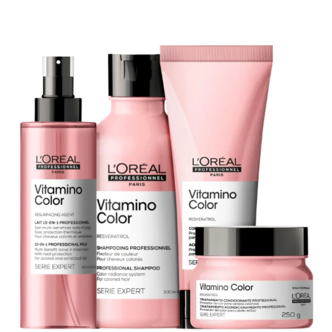KIT L´ORéAL PROFESSIONNEL SERIE EXPERT VITAMINO COLOR COMPLETO (4 PRODUTOS)