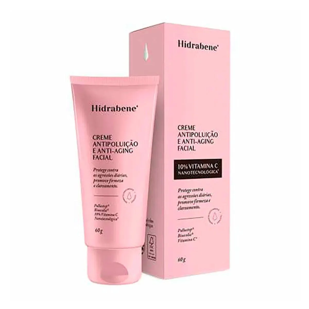 CREME ANTIPOLUIçãO HIDRABENE ANTI-AGING FACIAL 10% VITAMINA C VEGANO 60G