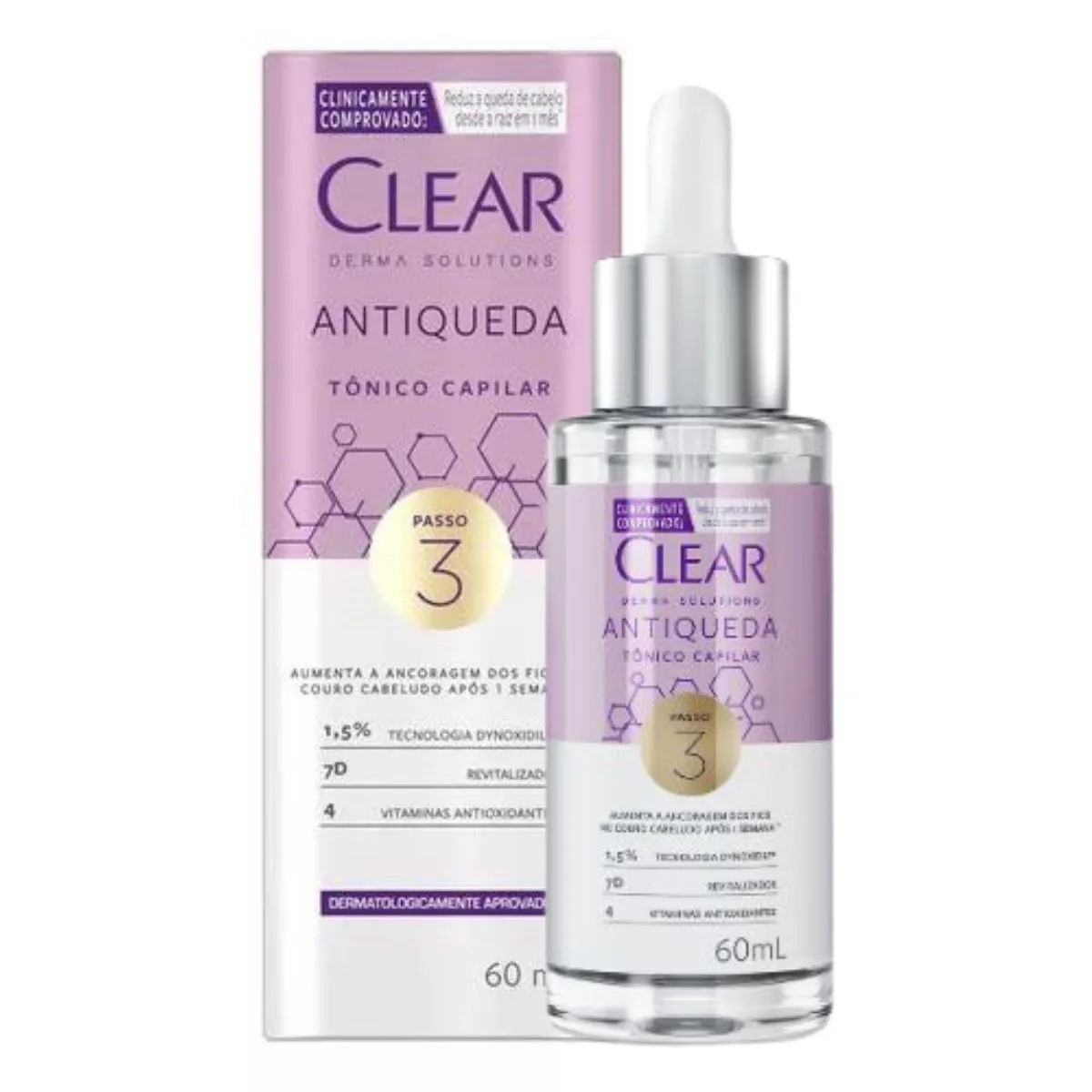 TôNICO CAPILAR ANTIQUEDA CLEAR DERMA SOLUTIONS - 60 ML