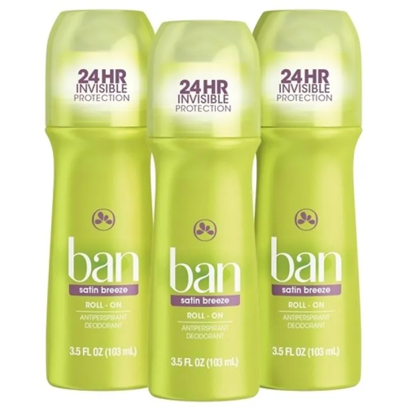 KIT DESODORANTE ROLL-ON BAN SATIN BREEZE 73G - 3 UNIDADES