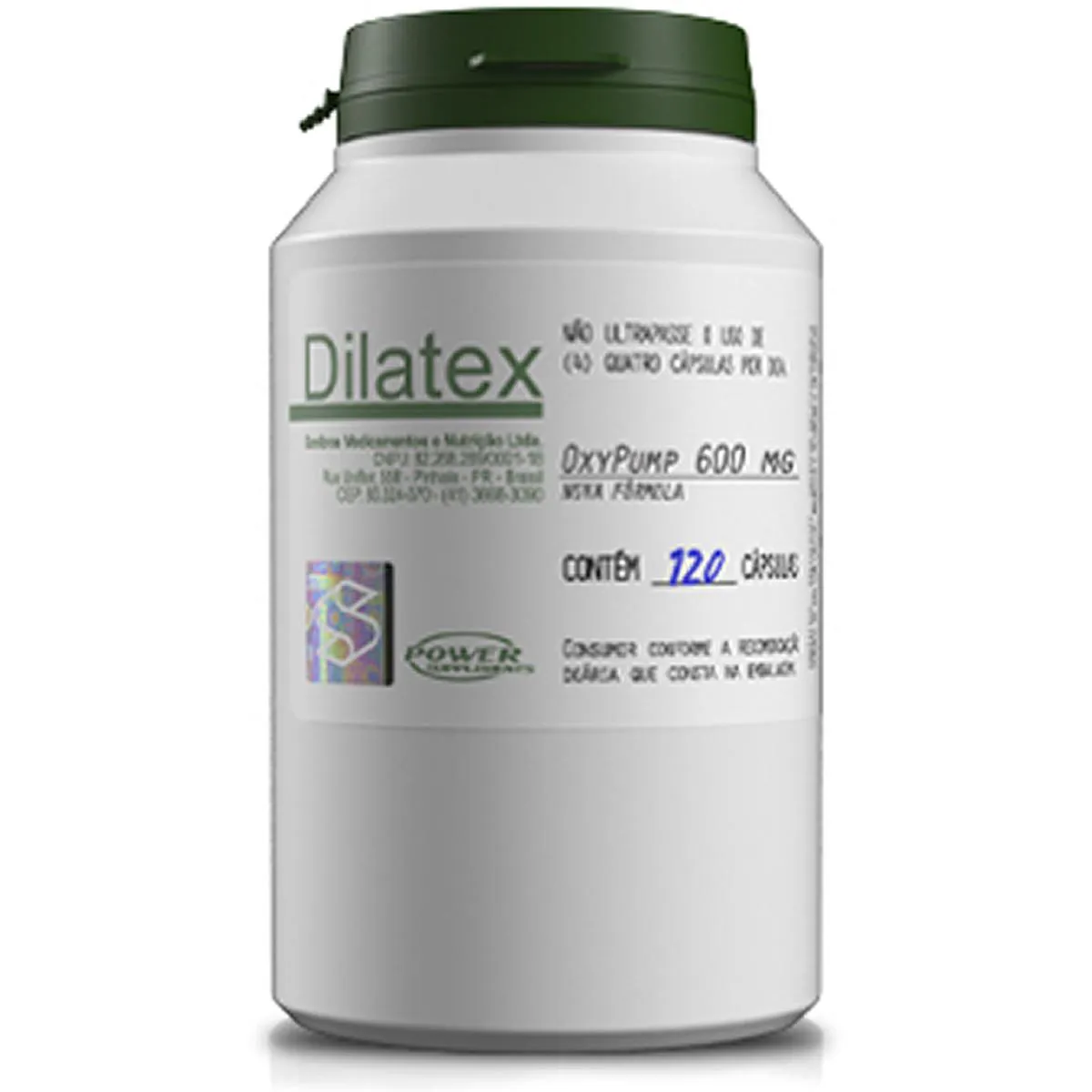 DILATEX VASODILATADOR OxyPump 600mg 120 CAPS - POWER SUPLEMENTS
