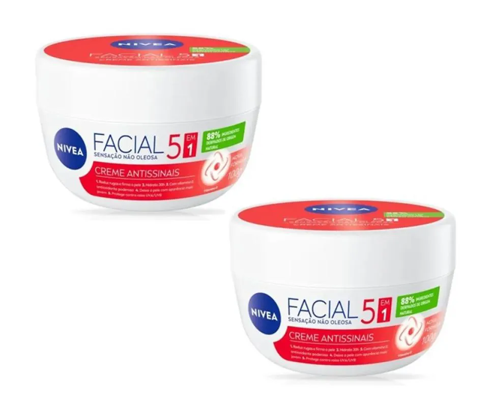 KIT 02 CREME FACIAL ANTISSINAIS 100G - NIVEA