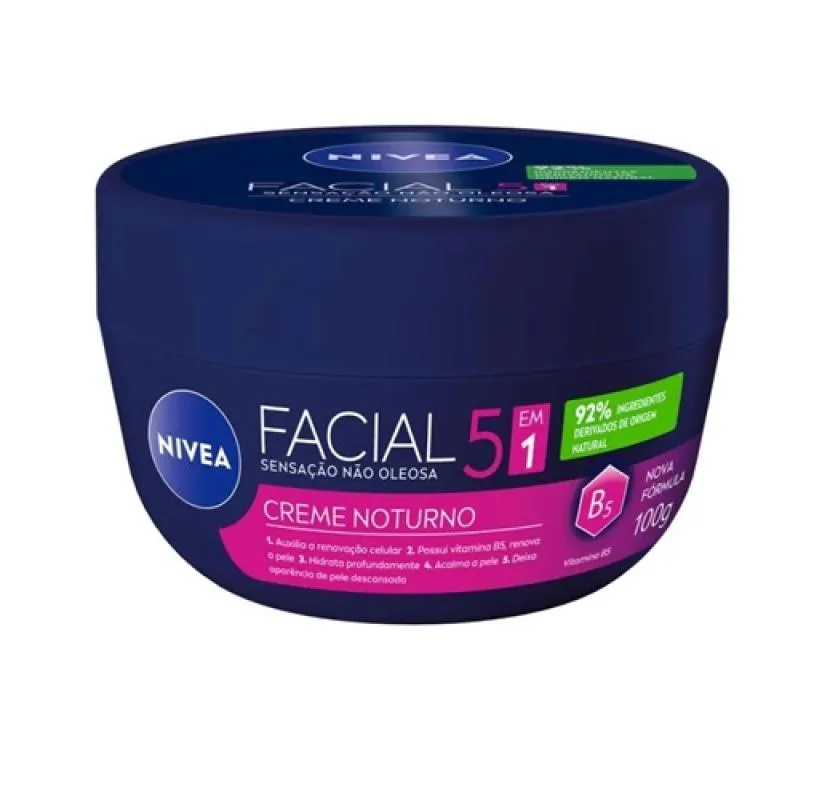 CREME FACIAL NOTURNO SENSAçãO NãO OLEOSA 100G - NIVEA