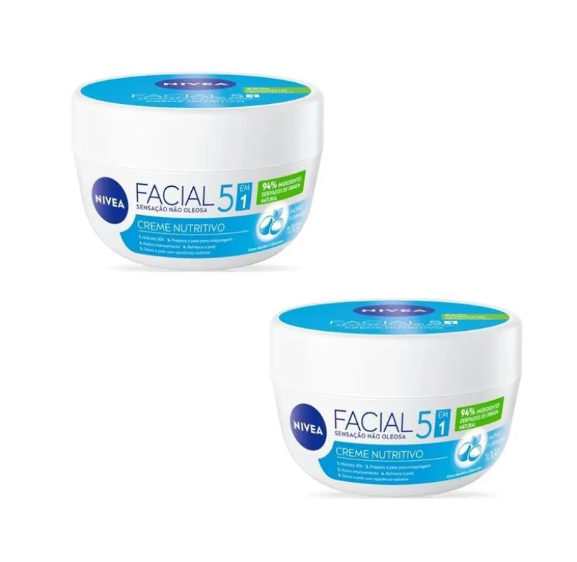 KIT 02 CREME FACIAL NUTRITIVO 100G - NIVEA