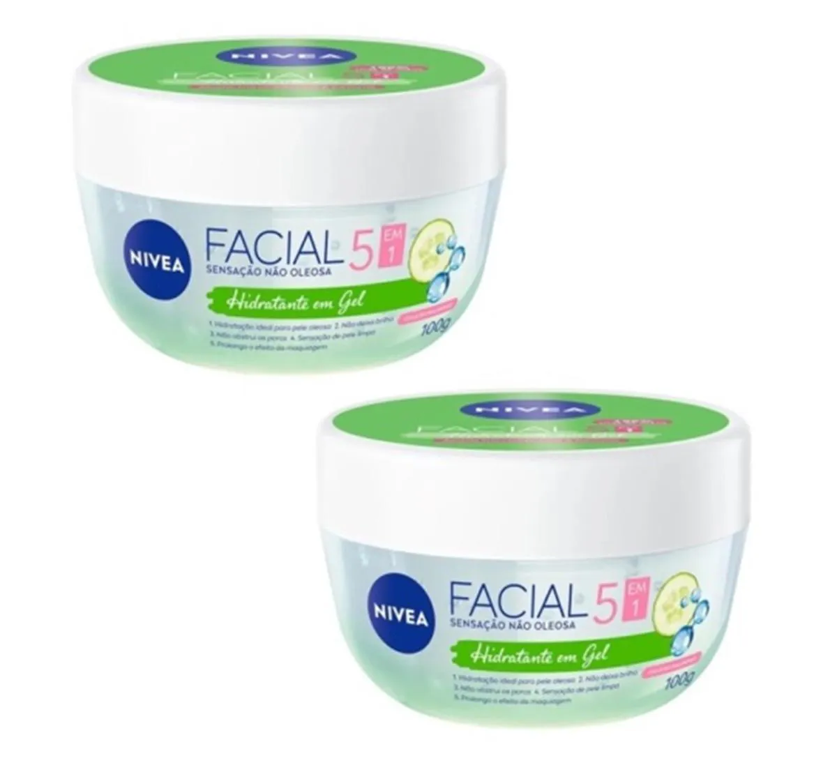 KIT 02 HIDRATANTE FACIAL EM GEL ÁCIDO HIALURôNICO - NIVEA