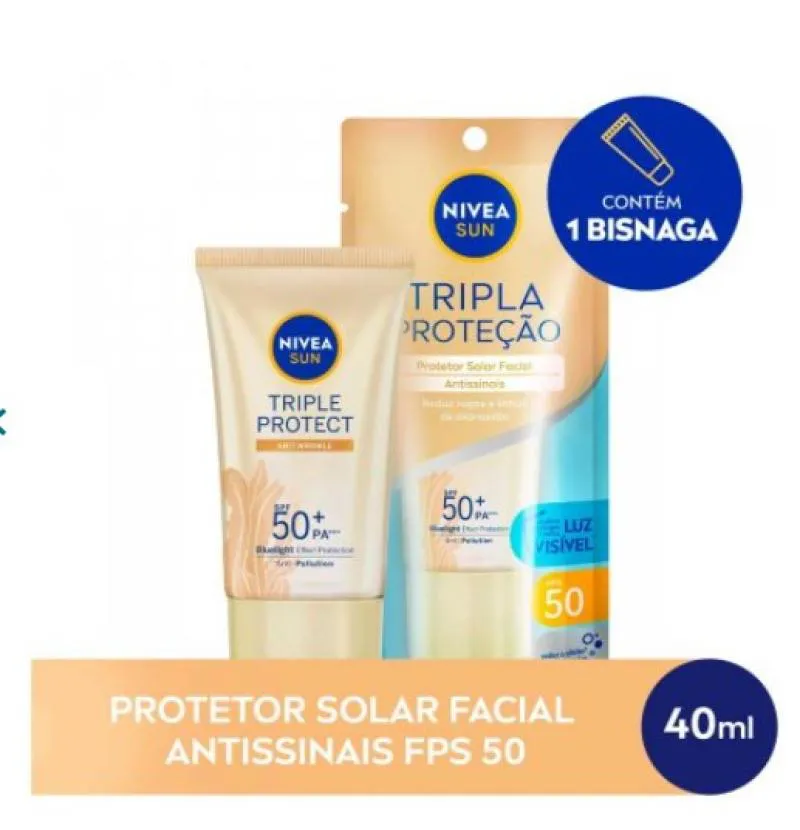 PROTETOR SOLAR FACIAL ANTISSINAIS F50 40ML - NIVEA