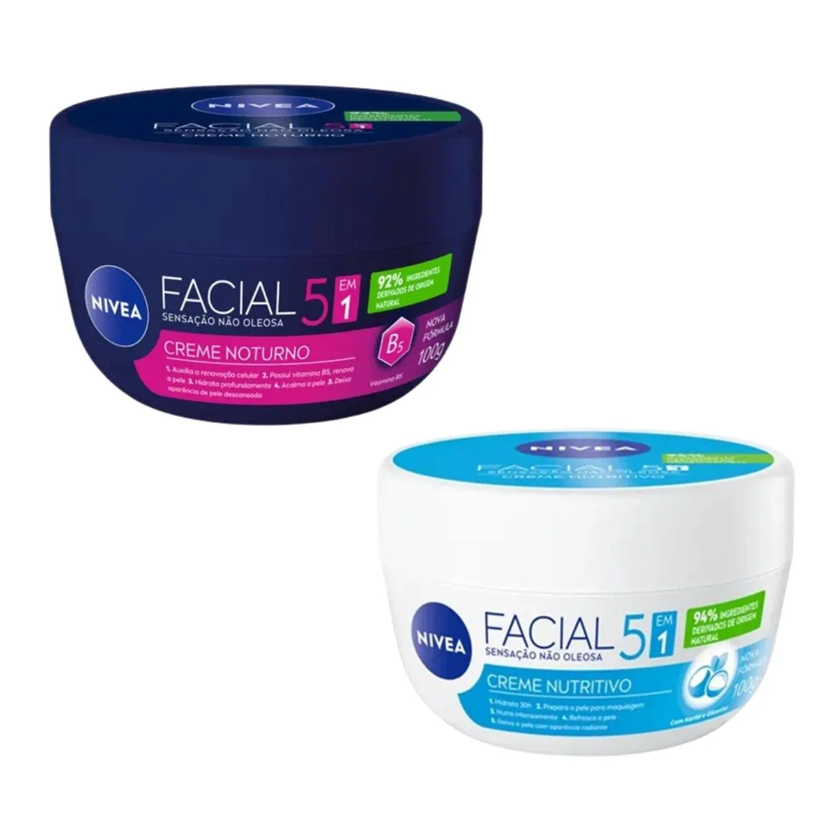 KIT CREME FACIAL NOTURNO E NUTRITIVO 100G - NIVEA