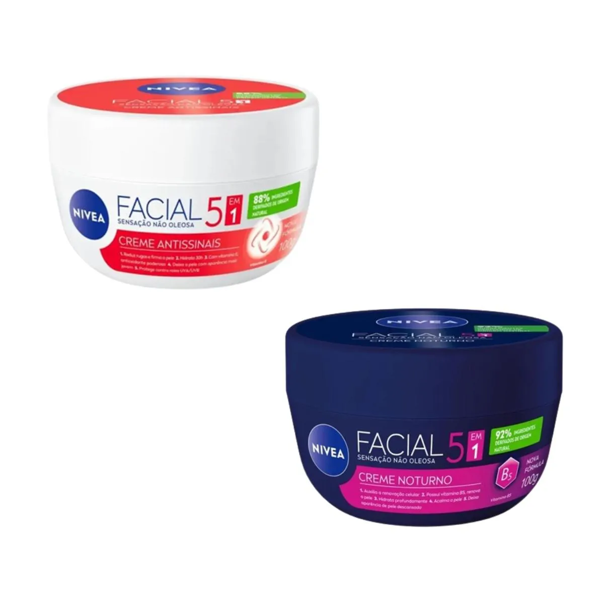 KIT CREME FACIAL ANTISSINAIS E NOTURNO 100G - NIVEA