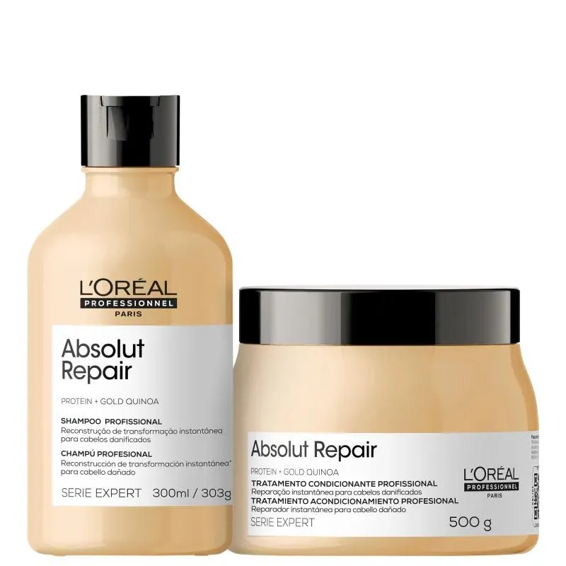 KIT LORéAL PROFESSIONNEL SERIE EXPERT ABSOLUT REPAIR (2 PRODUTOS) SHAMPOO E MASCARA