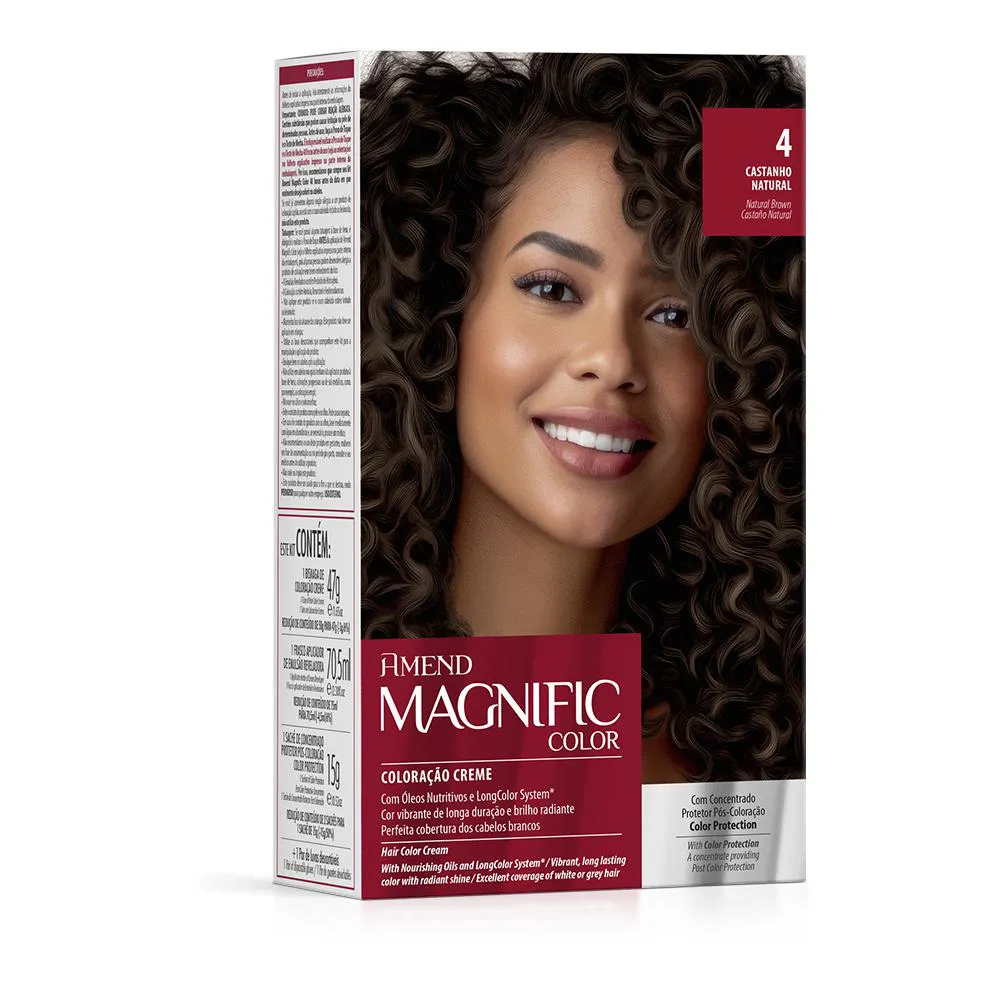 COLORAçãO TINTURA CAPILAR CREME 4.0 CASTANHO NATURAL AMEND