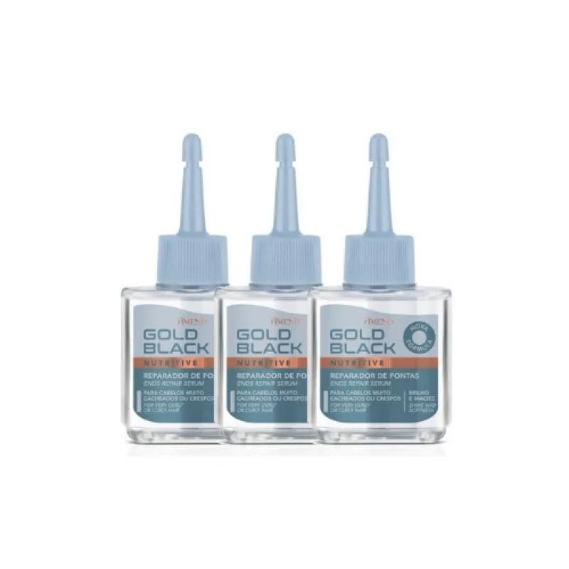 KIT 03 UNIDADES - REPARADOR DE PONTAS AMEND GOLD BLACK NUTRITIVO ULTRA 30ML