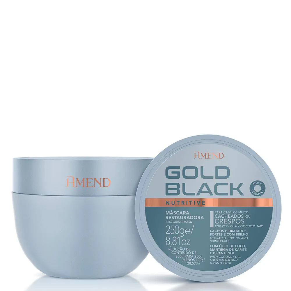 AMEND MáSCARA RESTAURADORA GOLD BLACK NUTRITIVE 250G