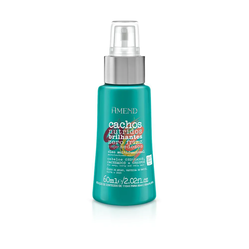 ÓLEO MULTIFUNCIONAL CABELOS CRESPOS CACHEADOS AMEND 60ML