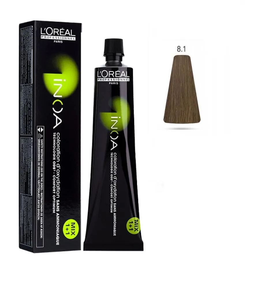 L´ORéAL PROFESSIONNEL INOA 8.1 LOURO CLARO ACINZENTADO - COLORAçãO 60G