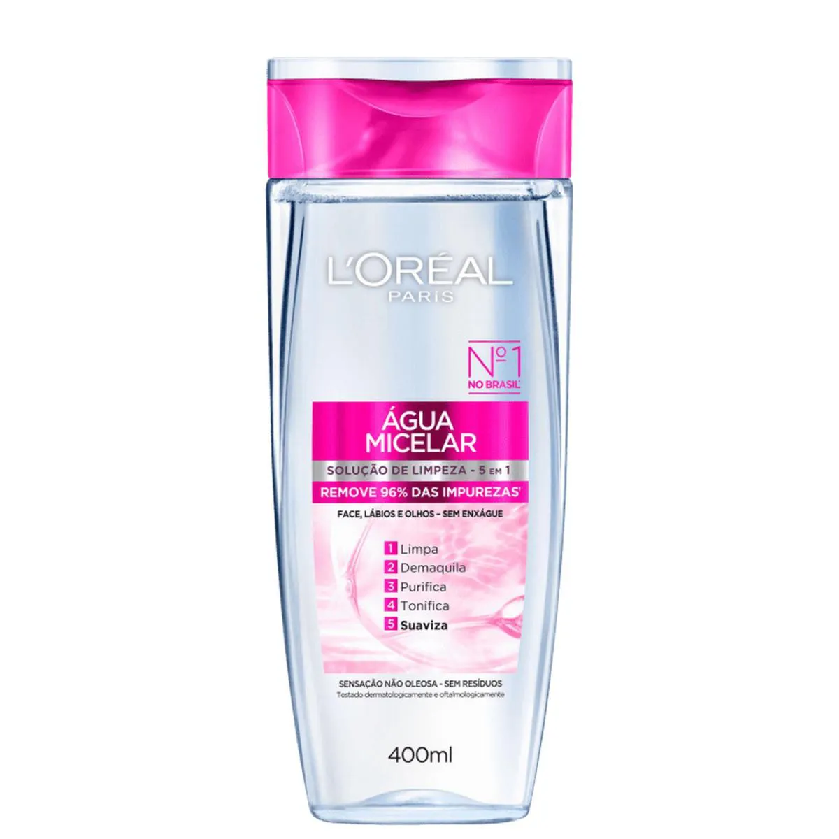 LORéAL PARIS ÁGUA MICELAR 400ML SOLUçãO DE LIMPEZA 5 EM 1