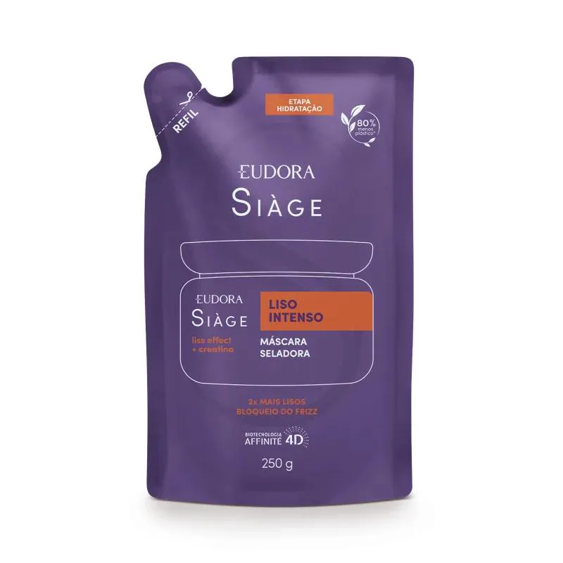REFIL MáSCARA CAPILAR EUDORA SIàGE LISO INTENSO 250G