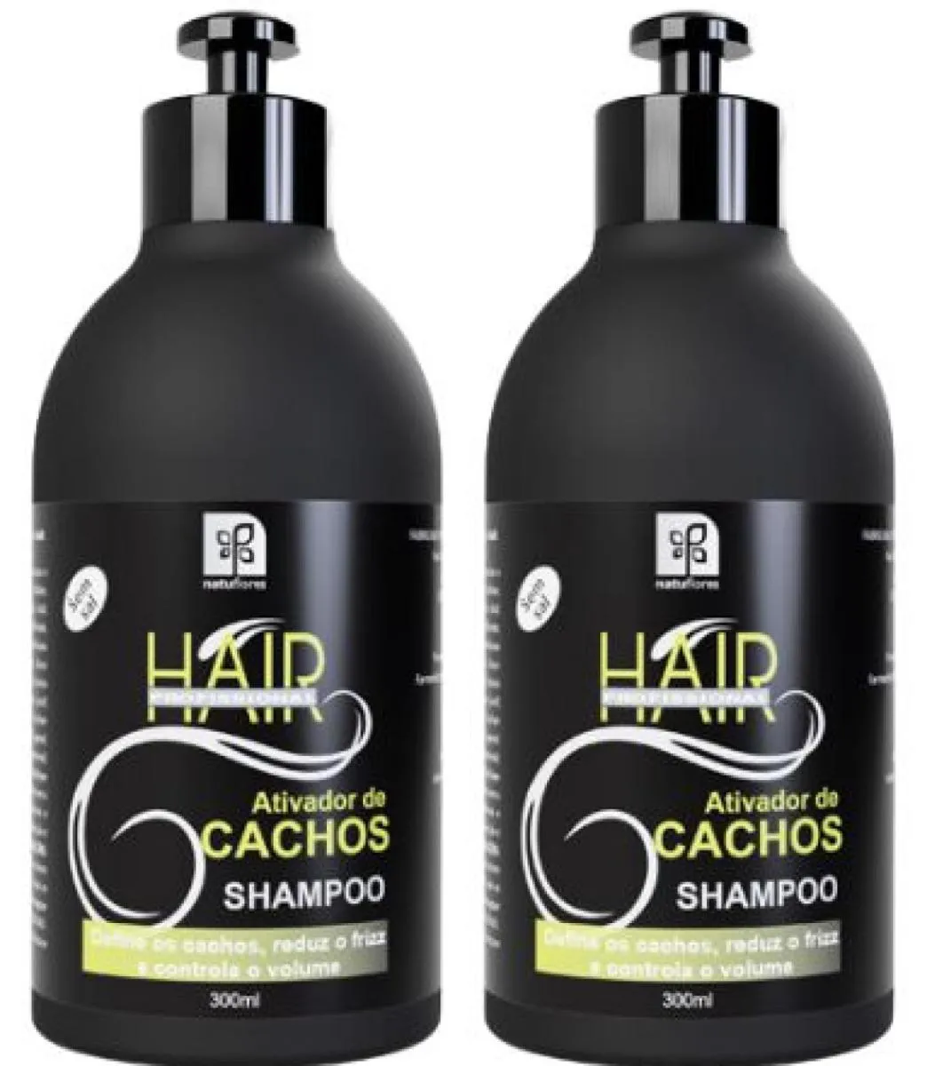 SHAMPOO HAIR PROFISSIONAL  ATIVADOR DE CACHOS 300ML NATUFLORES KIT 2UN