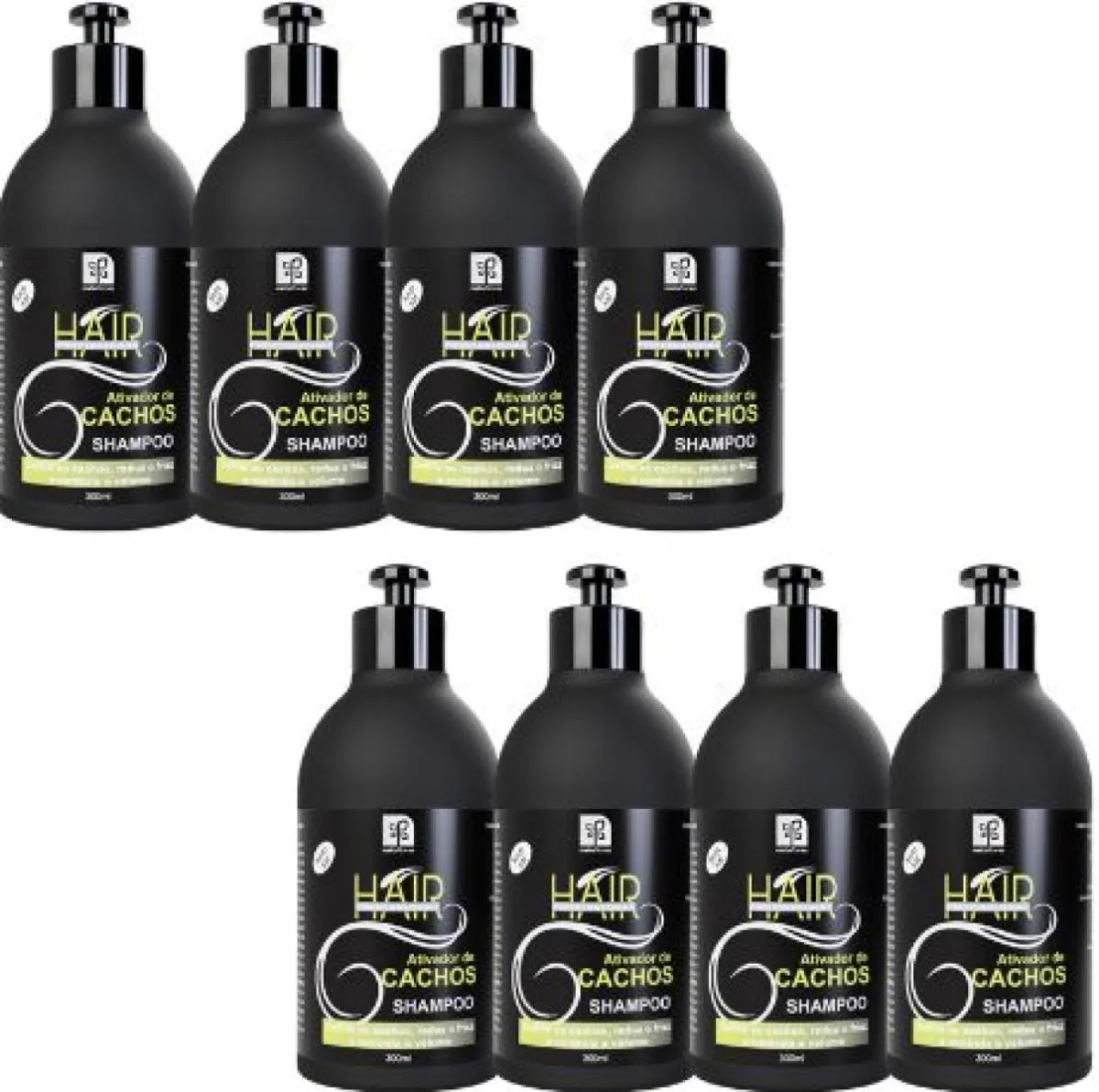 SHAMPOO HAIR PROFISSIONAL  ATIVADOR DE CACHOS 300ML NATUFLORES KIT 8UN