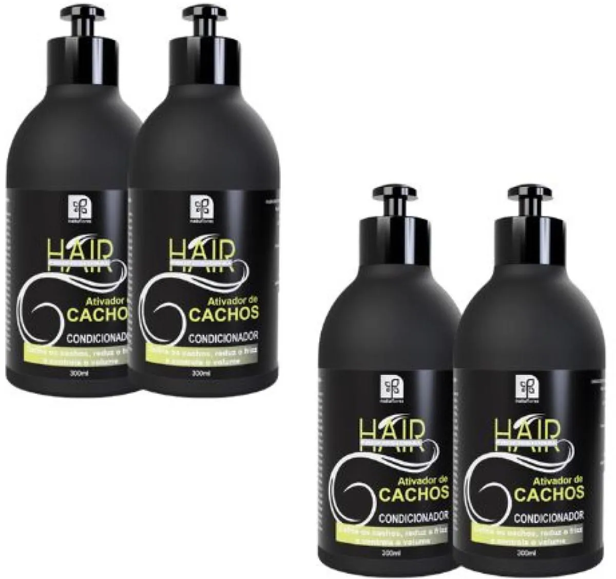 CONDICIONADOR HAIR PROFISSIONAL  ATIVADOR DE CACHOS 300ML NATUFLORES KIT 4UN