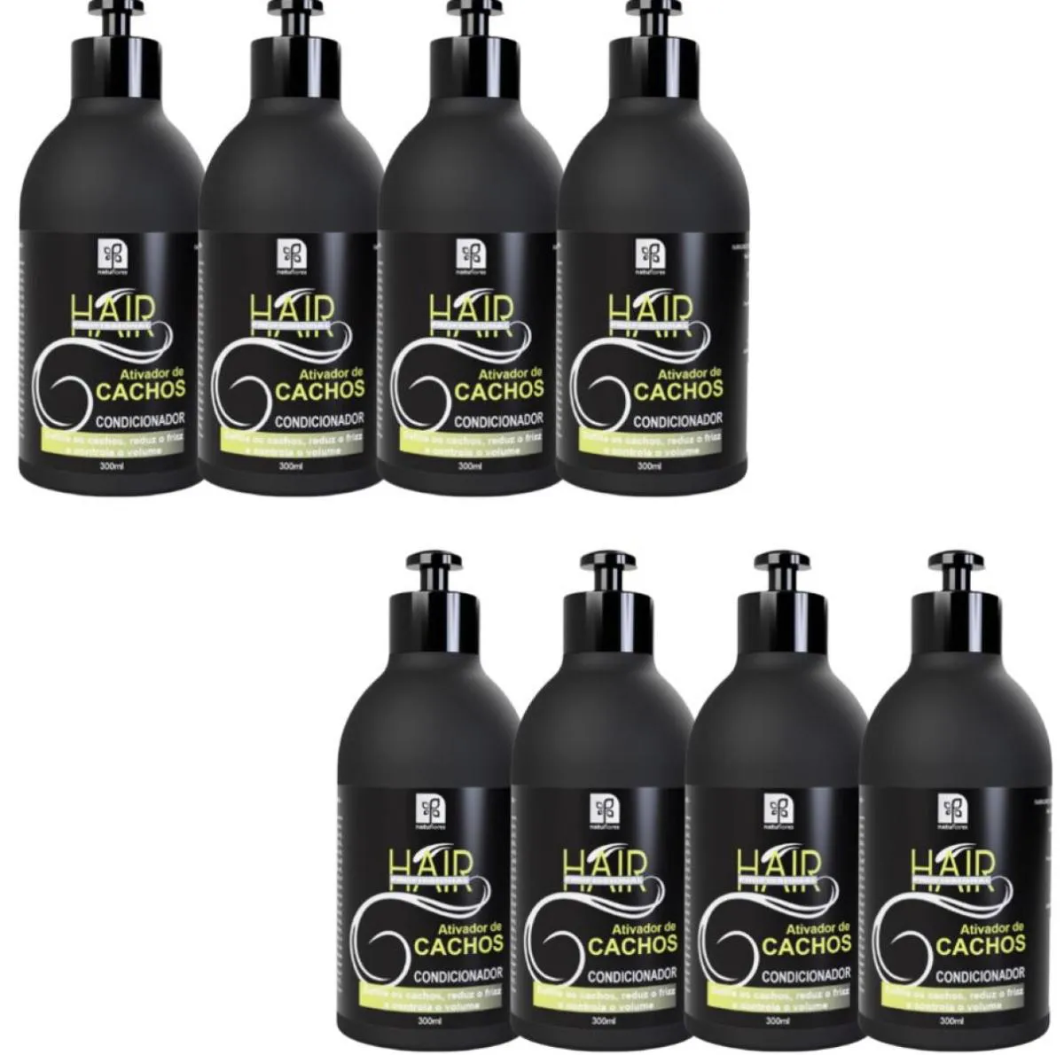 CONDICIONADOR HAIR PROFISSIONAL  ATIVADOR DE CACHOS 300ML NATUFLORES KIT 8UN