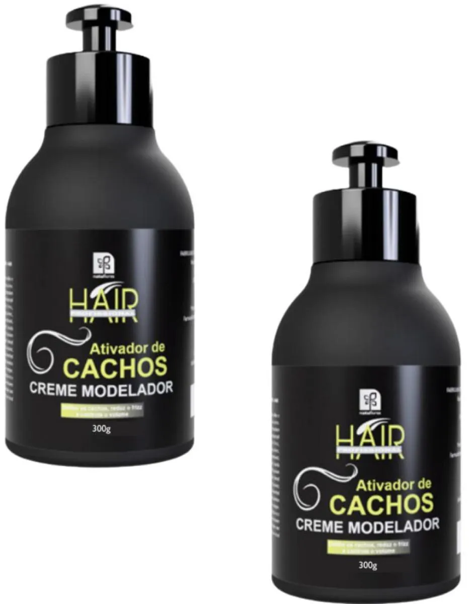CREME MODELADOR HAIR PROFISSIONAL  ATIVADOR DE CACHOS 300ML NATUFLORES KIT 2UN