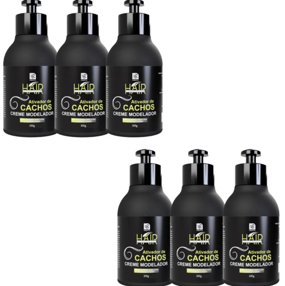 CREME MODELADOR HAIR PROFISSIONAL  ATIVADOR DE CACHOS 300ML NATUFLORES KIT 6UN
