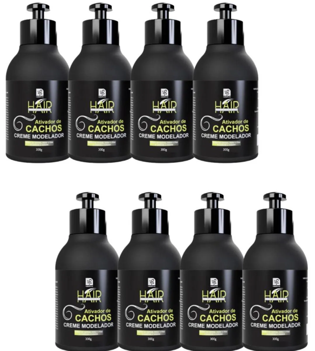 CREME MODELADOR HAIR PROFISSIONAL  ATIVADOR DE CACHOS 300ML NATUFLORES KIT 8UN