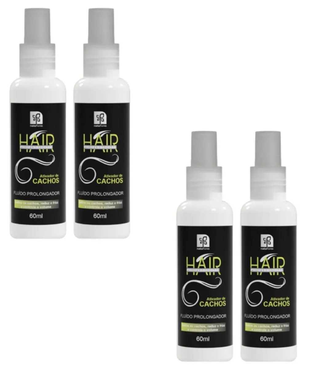FINALIZADOR FLUIDO PROLONGADOR HAIR PROFISSIONAL  ATIVADOR DE CACHOS 60ML NATUFLORES KIT 4UN