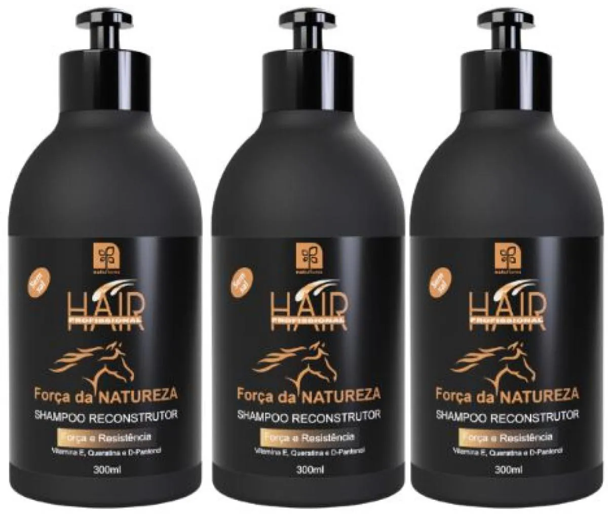 SHAMPOO RECONSTRUTOR  FORÇA DA NATUREZA 300ML NATUFLORES KIT 3UN
