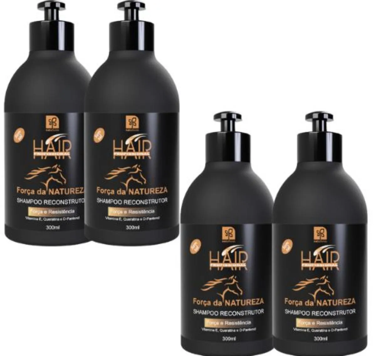 SHAMPOO RECONSTRUTOR  FORÇA DA NATUREZA 300ML NATUFLORES KIT 4UN