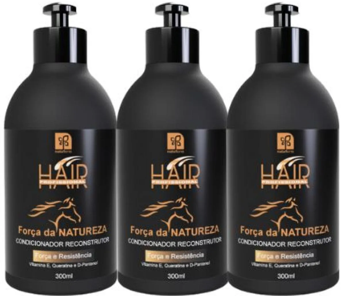 CONDICIONADOR RECONSTRUTOR  FORÇA DA NATUREZA 300ML NATUFLORES KIT 3UN