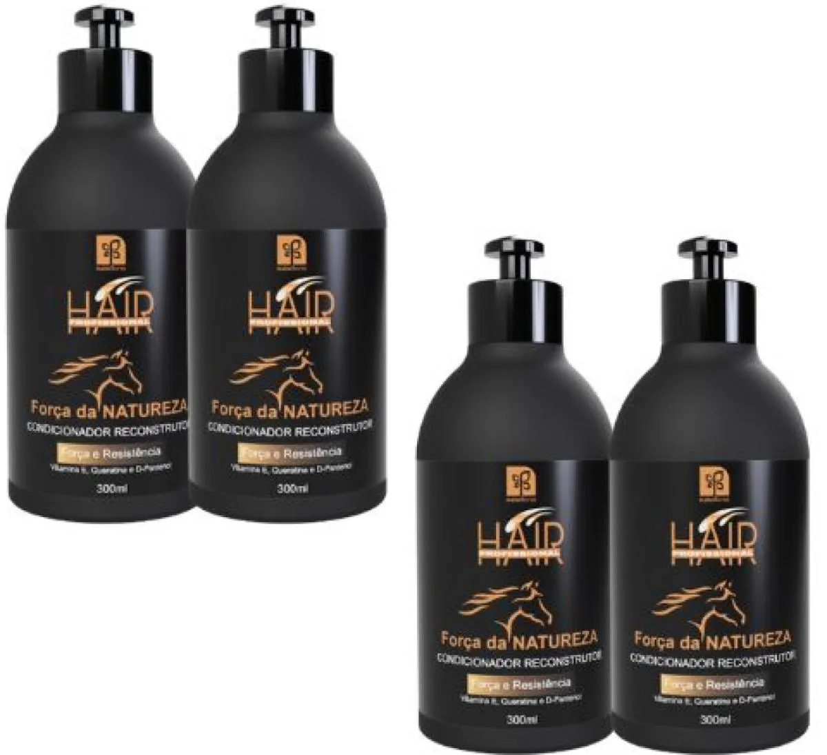 CONDICIONADOR RECONSTRUTOR  FORÇA DA NATUREZA 300ML NATUFLORES KIT 4UN