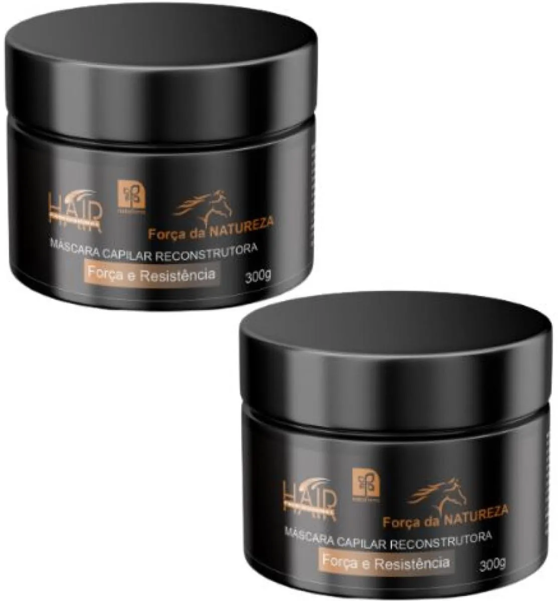 MASCARA CAPILAR  RECONSTRUTORA  FORÇA DA NATUREZA 300GR NATUFLORES KIT 2UN