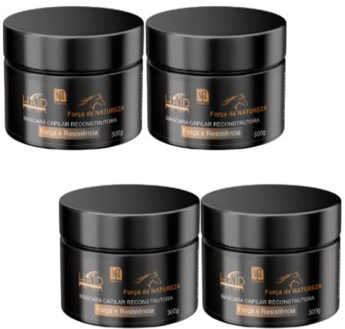 MASCARA CAPILAR  RECONSTRUTORA  FORÇA DA NATUREZA 300GR NATUFLORES KIT 4UN