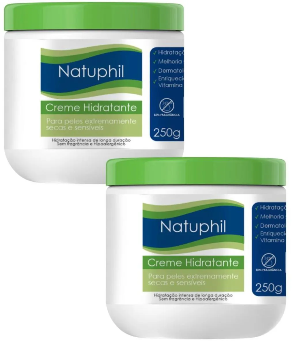 CREME HIDRATANTE HIPOALERGICO NATUPHIL 250GR NATUFLORES KIT 2UN