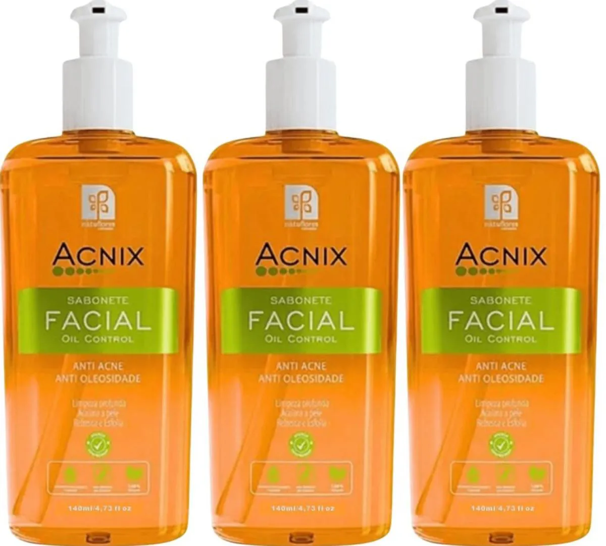 SABONETE FACIAL ANTI ACNE ACNIX 140ML NATUFLORES 3UN