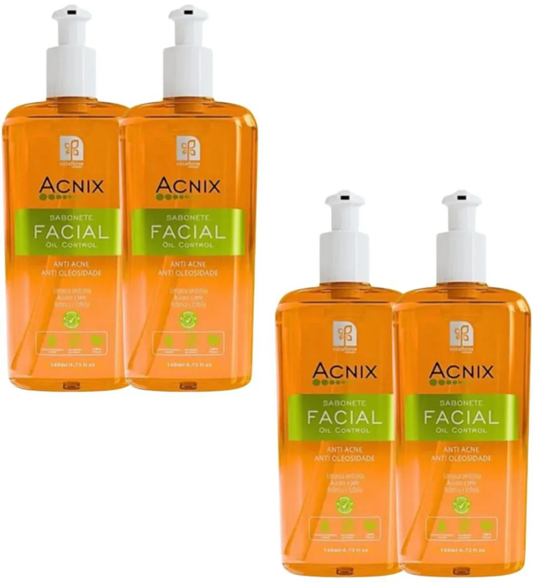 SABONETE FACIAL ANTI ACNE ACNIX 140ML NATUFLORES 4UN