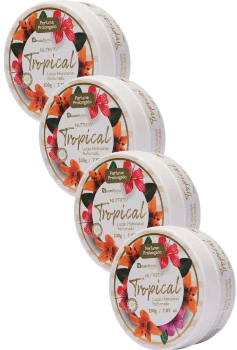 LOÇÃO HIDRATANTE PERFUMADA TROPICAL  200GR  NATUFLORES 4UN