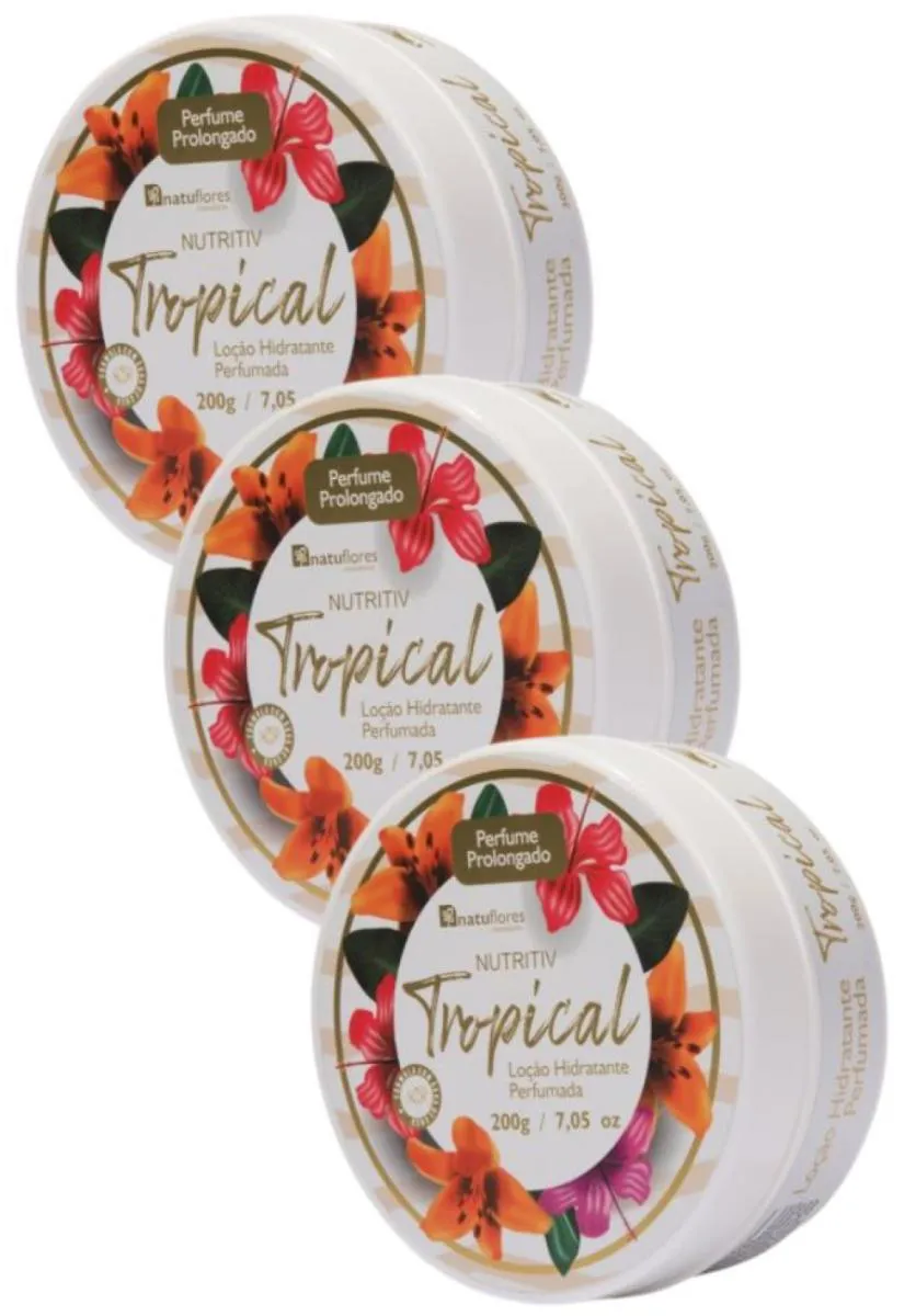 LOÇÃO HIDRATANTE PERFUMADA TROPICAL  200GR  NATUFLORES 3UN