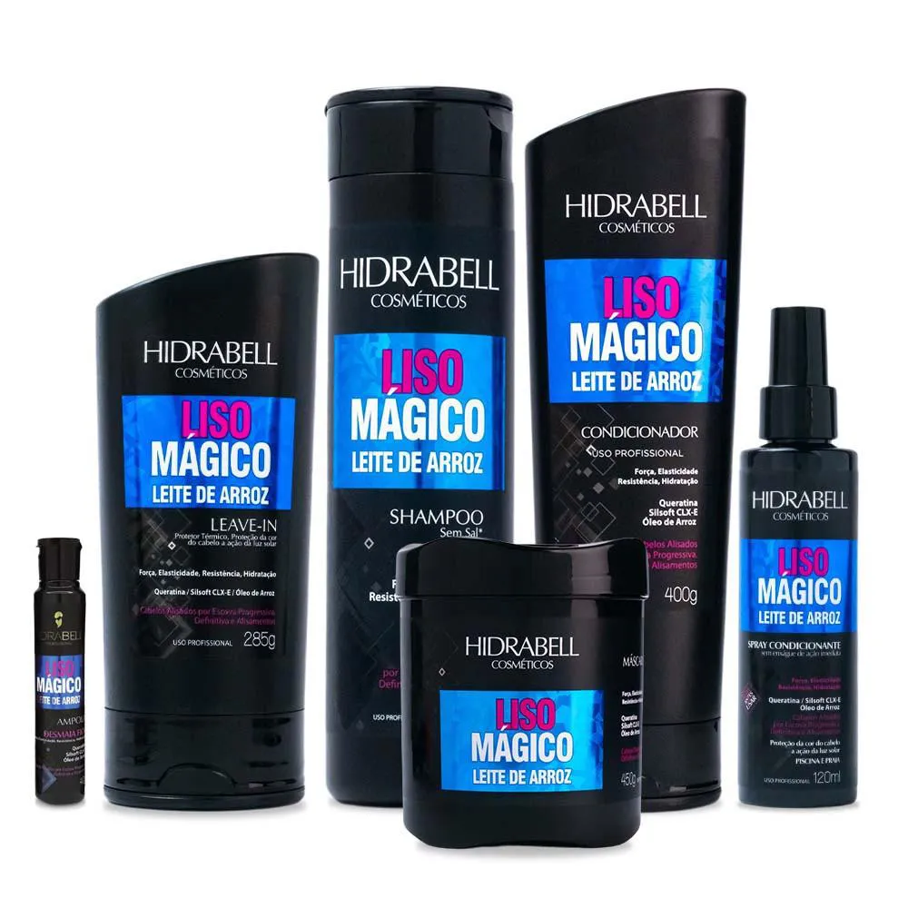 COMBO LISO MáGICO LEITE DE ARROZ COMPLETO HIDRABELL