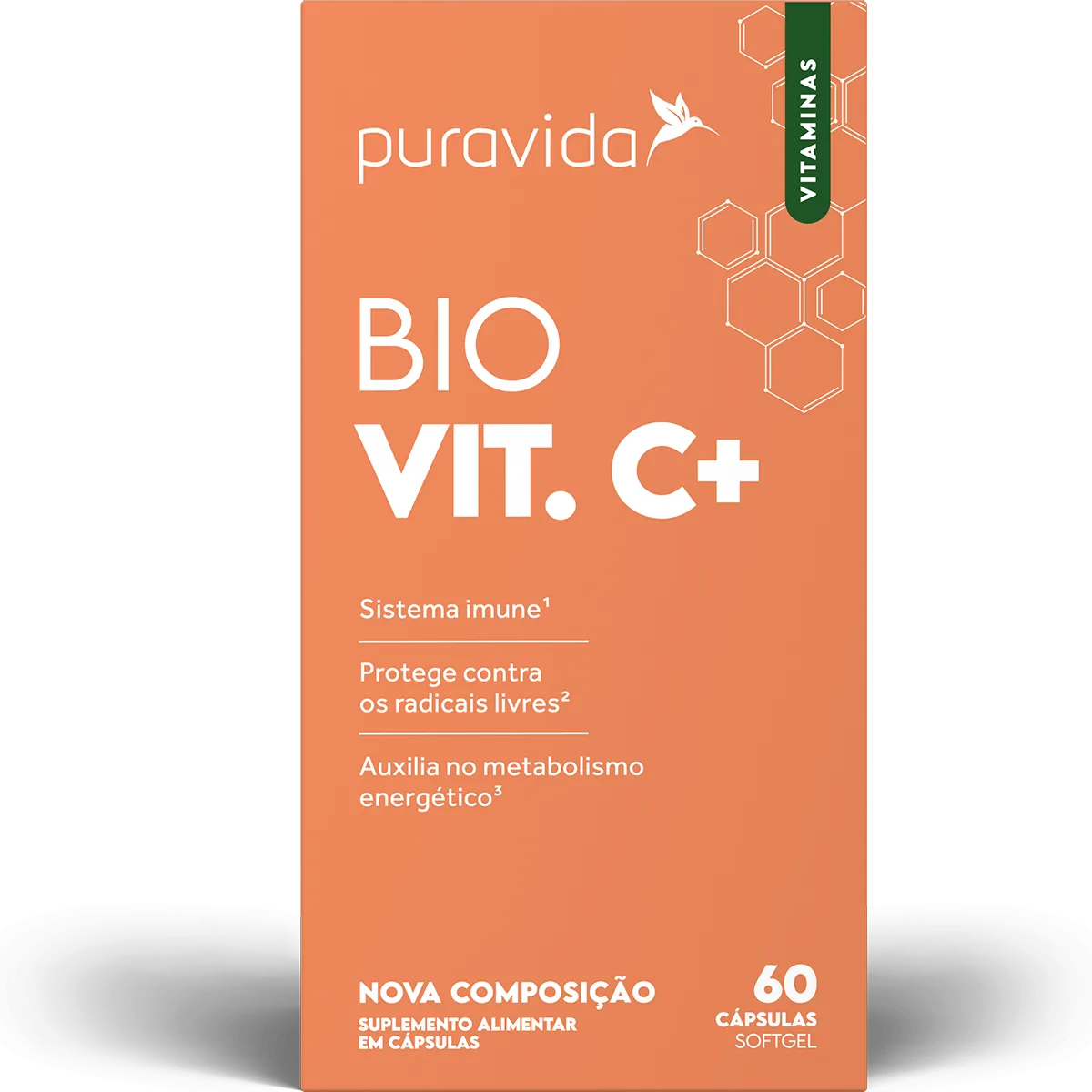 Vitamina C Puravida Bio Vit C+ 60 cápsulas