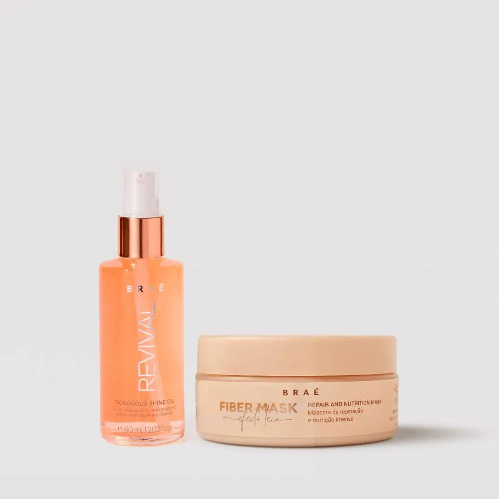 BRAé KIT SHINE OIL E FIBER MASK DUO
