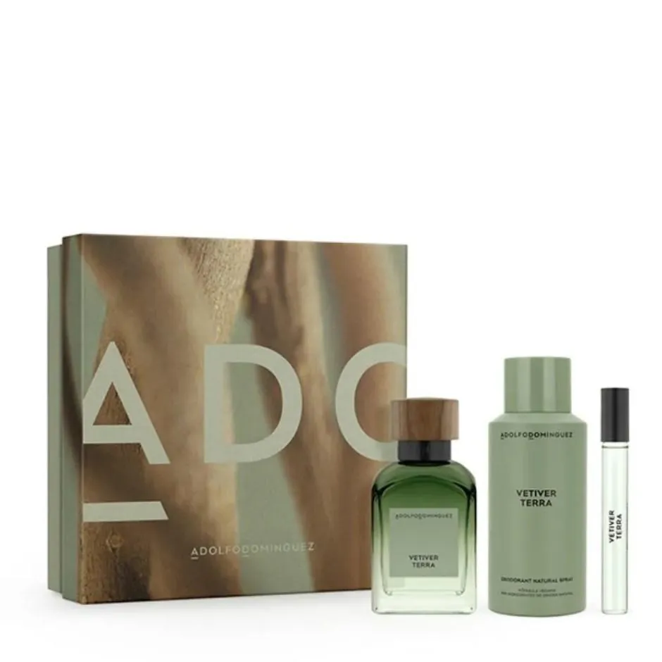 KIT ADOLFO DOMINGUEZ VETIVER TERRA 120ML + DESODORANTE + TS