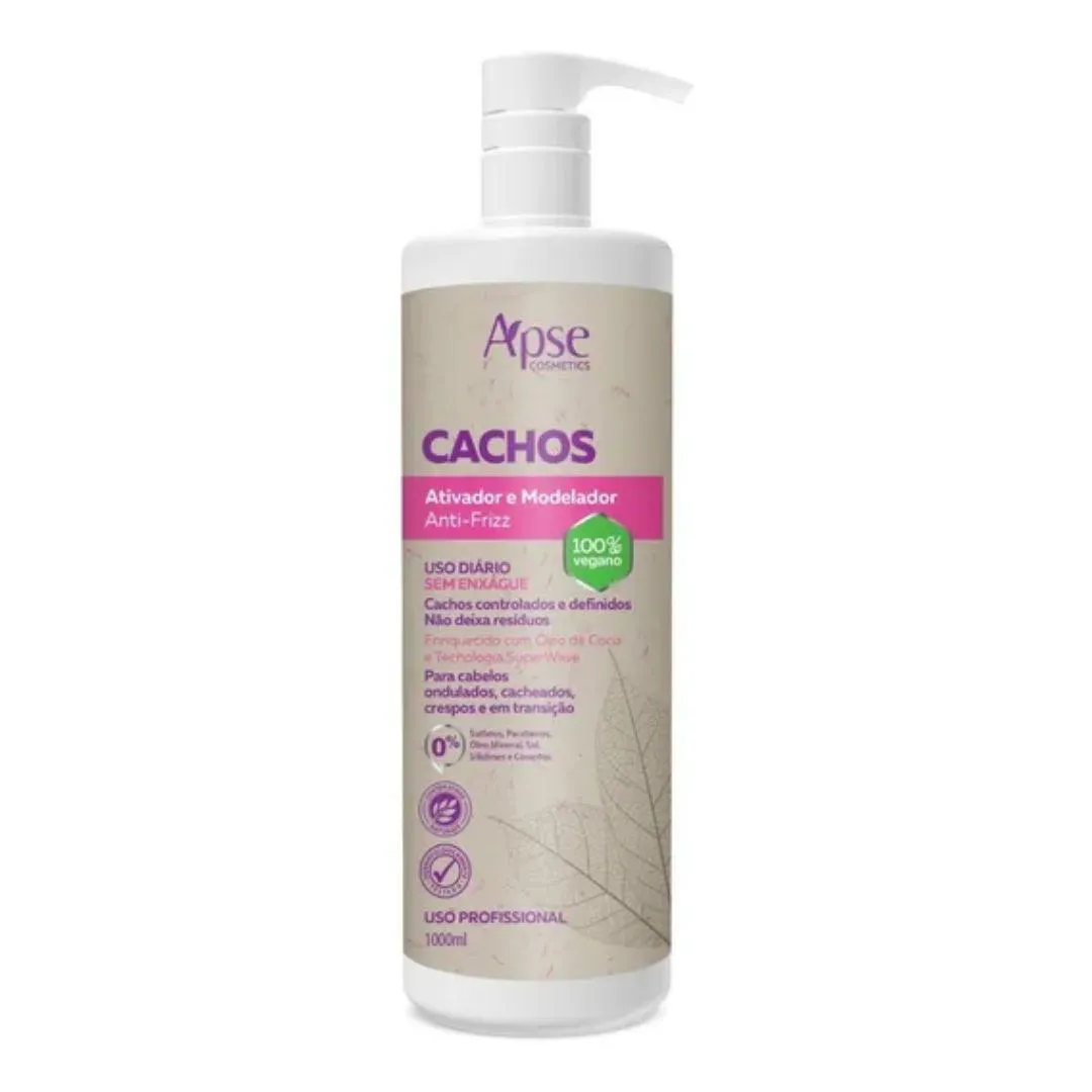 ATIVADOR E MODELADOR ANTI-FRIZZ CACHOS APSE 1000ML NO POO