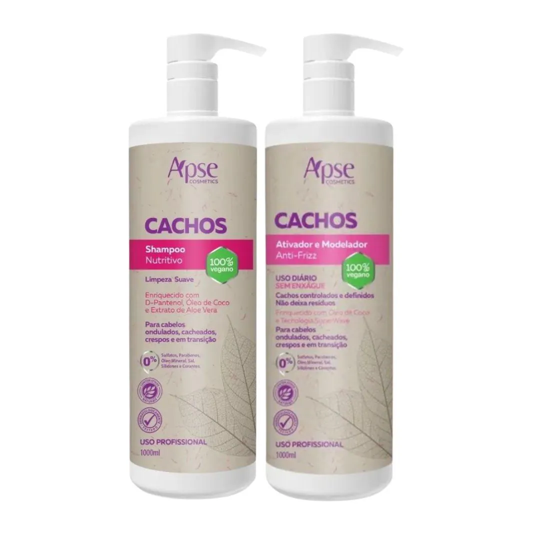 KIT APSE CACHOS SHAMPOO NUTRITIVO 1L + ATIVADOR ANTIFRIZZ 1L