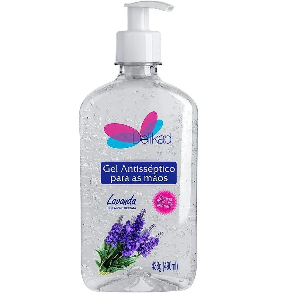 ÁLCOOL EM GEL DELIKAD LAVANDA ANTISSéPTICO-490 ML