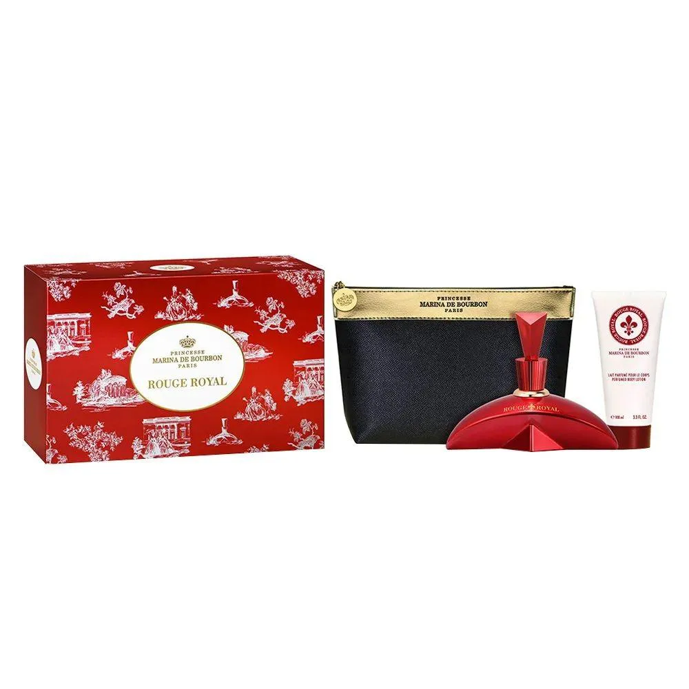 KIT COFFRET ROUGE ROYAL MARINA DE BOURBON EDP + BODY LOTION + NECESSáIRE-100 ML