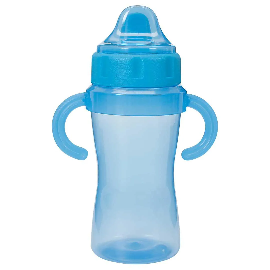 COPO DE TRANSIçãO INFANTIL COM REDUTOR DE PINGO 330ML AZUL MENINO