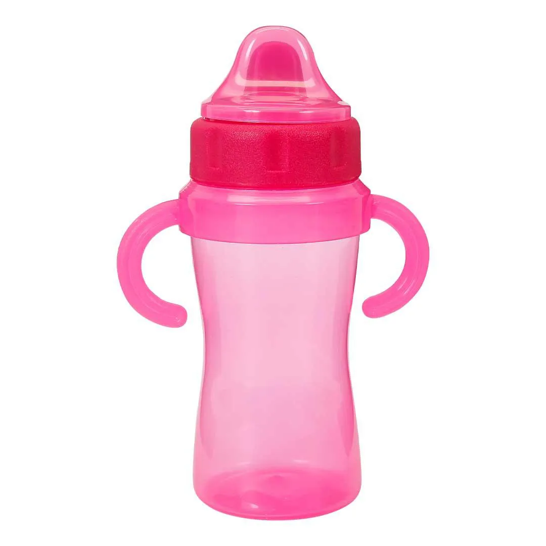 COPO DE TRANSIçãO INFANTIL COM REDUTOR DE PINGO 330ML ROSA MENINA